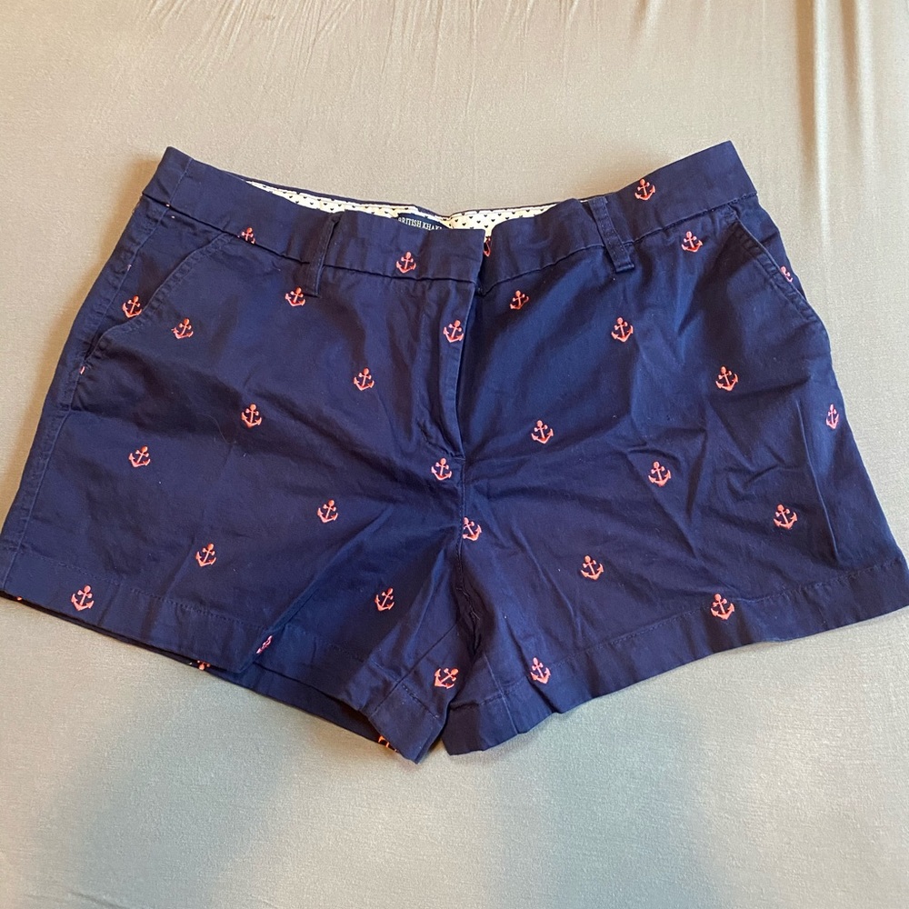 Navy Anchor Shorts (British Khaki)